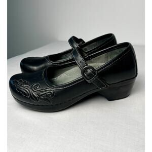 Dansko Savanna Clog Black Leather Mary Jane Women’s 6.5 / 37 Nurse Comfort Shoes